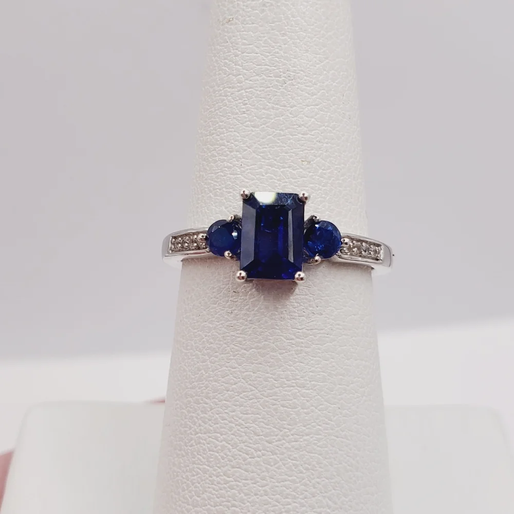 Genuine Blue Spinel Ring 925 Ring Sterling Silver Ring Blue Ring